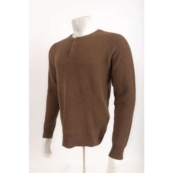 Schott NYC Mens Sweater Size 2XL Light Brown Wool Blend Waffle knit NWT - Picture 3 of 6